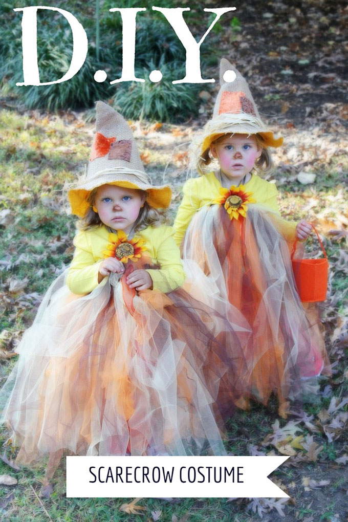 Adorable tutu scarecrow Halloween costume from designertrapped.com