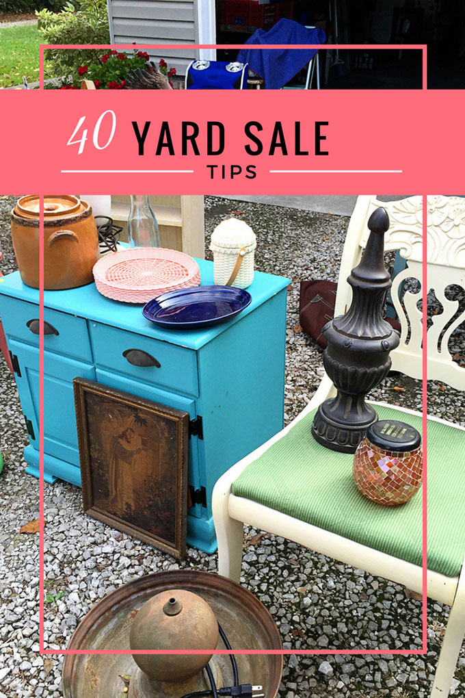 40 yard sale tips to make the most out of your sale this year. Yard sales and garage sales are a GREAT way to make extra cash while decluttering your home.