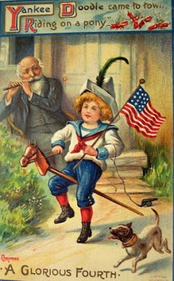 Vintage 4th of July postcard image - Yankee Doodle