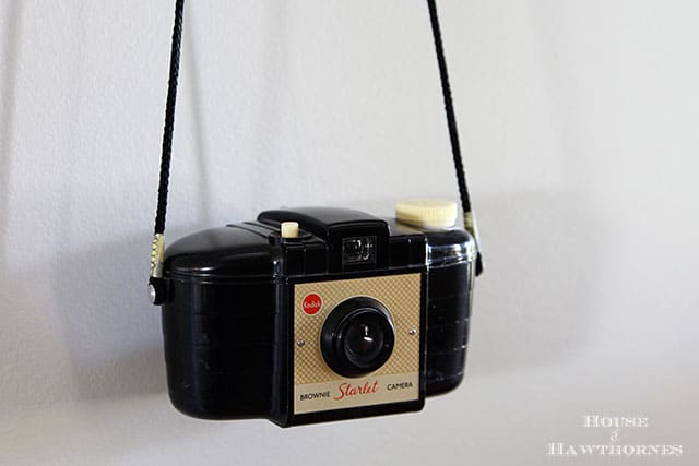 Vintage Kodak Brownie Starlet camera in an eclectic vintage entryway via houseofhawthornes.com