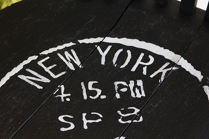 Breathing new life into an oak banker's chair with chalk paint and a stencil. A simple DIY project that saved this tired yard sale find from an early death.