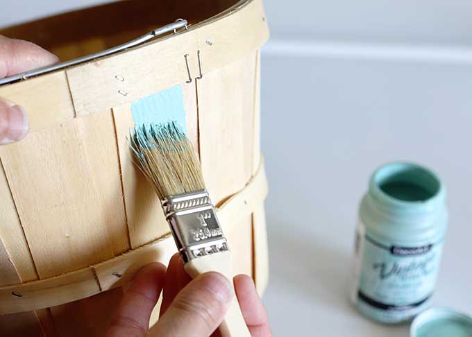 Painting bushel basket