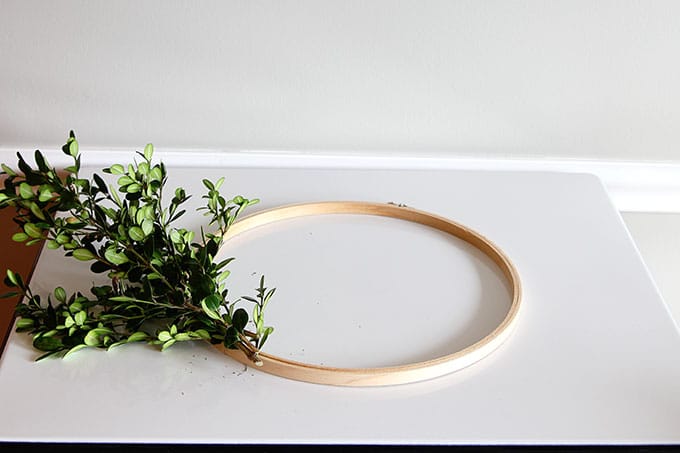 Learn how to make a super quick and easy boxwood wreath. And did I mention it is cheap? Perfect for the holidays, yet looks great any time of the year.