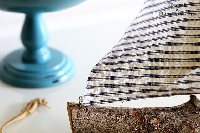 Quick and easy DIY rustic sailboat made from tree branch