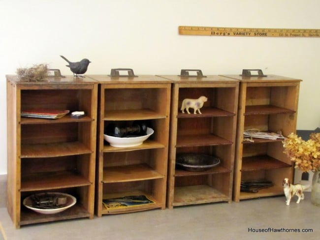 Thrift store drawers turned into Pottery Barn style cubbies - super easy DIY project.