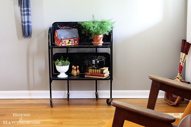 Versa Fold n Roll Table in an eclectic vintage entryway via houseofhawthornes.com