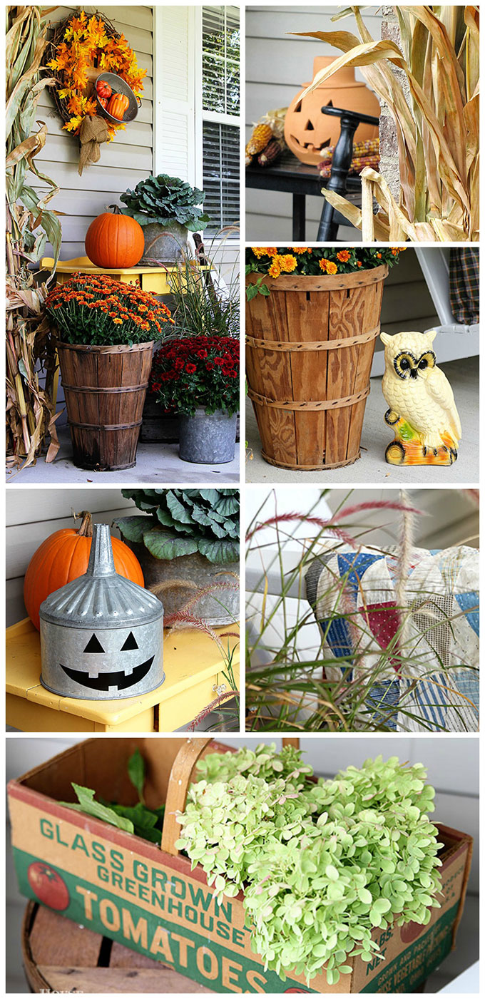 LOTS of fall porch decor ideas and inspiration. Your porch is the first impression people get of your home, so make it a festive one! Whether you love traditional, farmhouse or eclectic decor you'll find inspiration through this girl's festive and unique look back at her fall porch decor over the years!