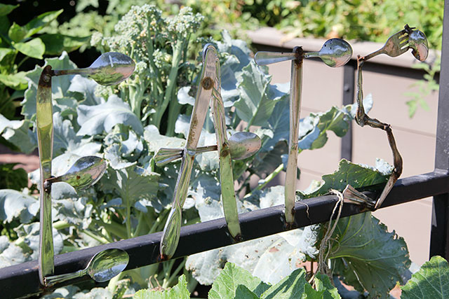 Silverware art at the Franklin Park Conservatory Community Garden