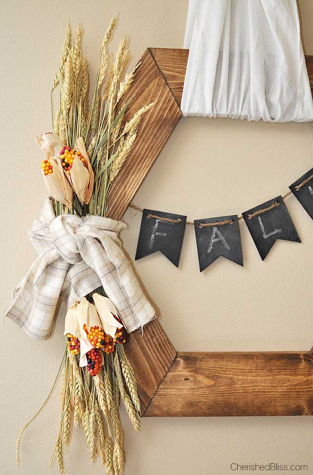 Rustic wooden fall wreath from Cherished Bliss