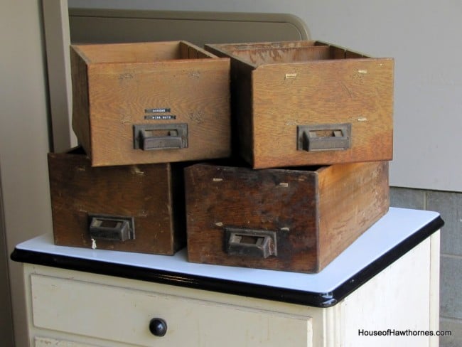 Thrift store drawers turned into Pottery Barn style cubbies - super easy DIY project.