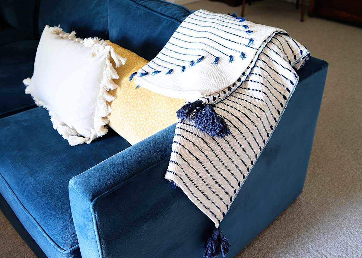 lagoon blue sofa from West Elm