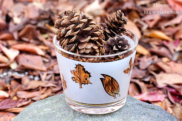 Vintage Libby Golden Foliage glassware - the perfect glassware for your Thanksgiving table decor