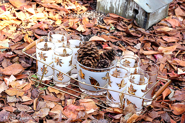 Vintage Libby Golden Foliage glassware - the perfect glassware for your Thanksgiving table decor