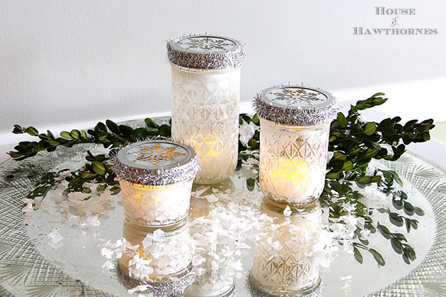 How to make mason jar Christmas luminarias