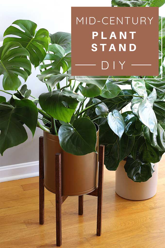 Learn how to make a mid century plant stand for the minimalistic look that you love at a fraction of the cost of buying one. A quick and easy DIY project that is similar to the wooden West Elm mid century planter stand. #midcentury #midcenturymodern #diy #diywoodprojects #diyhomedecor #woodworkingprojects #woodworkingbeginner #upcycle #repurpose 