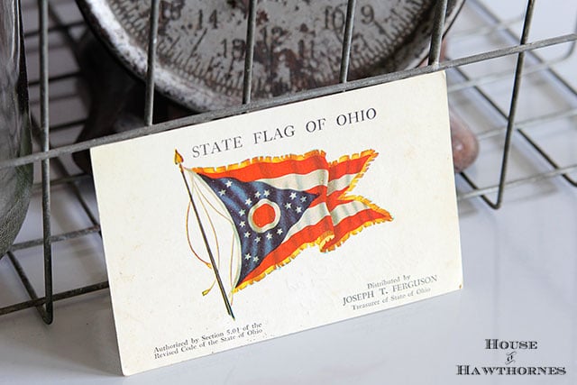 State flag of Ohio postcard from early 1960's