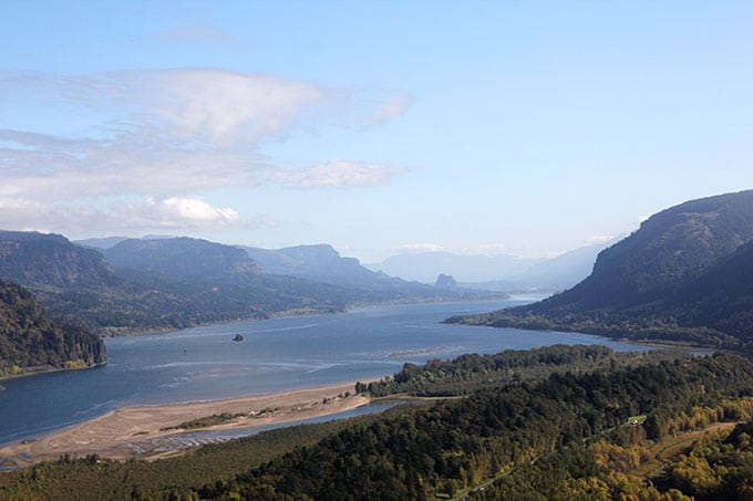 View from Vista House in Portland Oregon Columbia River Gorge