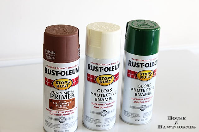 Rustoleum spray paint used to paint a vintage metal motel chair