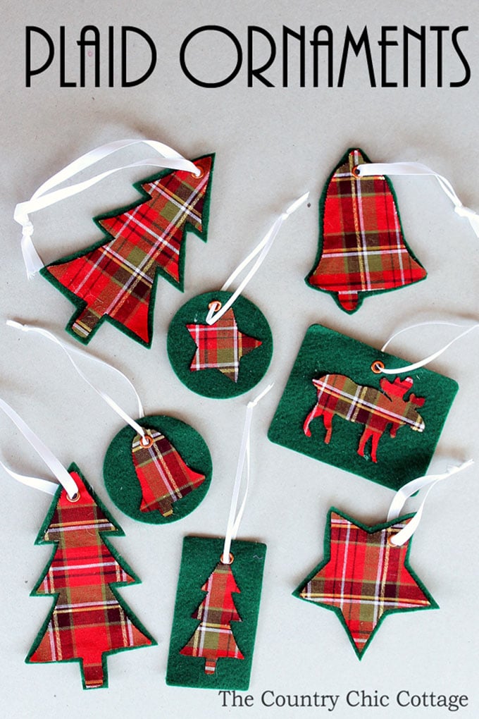 Country Chic Cottage - Plaid ornaments