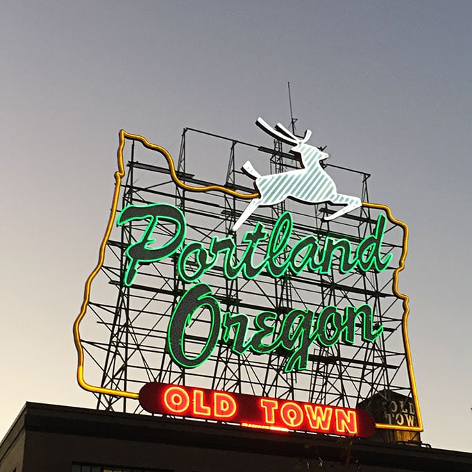 White Stag Sign in Portland Oregon