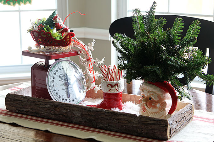 This nostalgic Christmas breakfast room is a great example of how to use vintage Christmas decor in your home without it looking like your grandma's house!