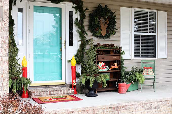 Festive Christmas porch decor