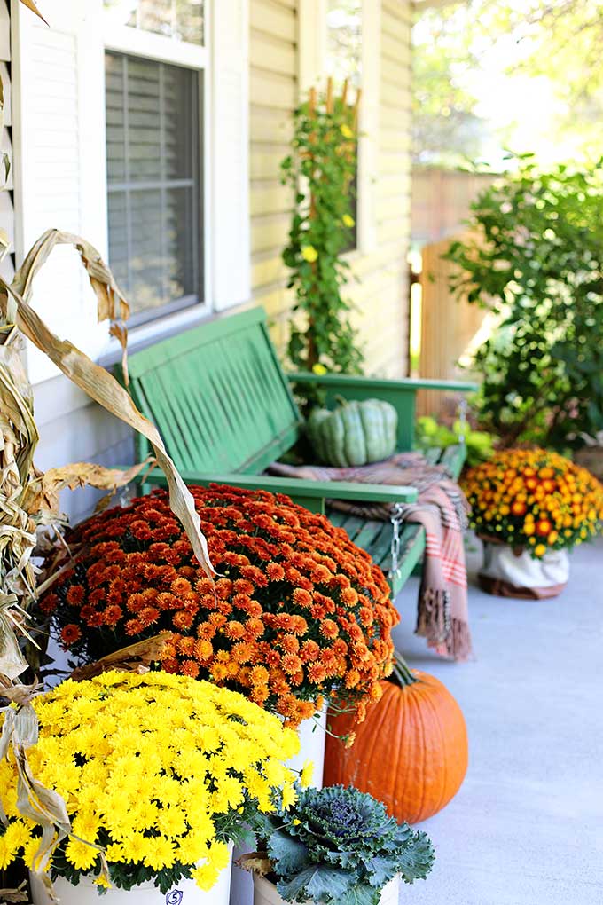 Rustic and natural fall porch