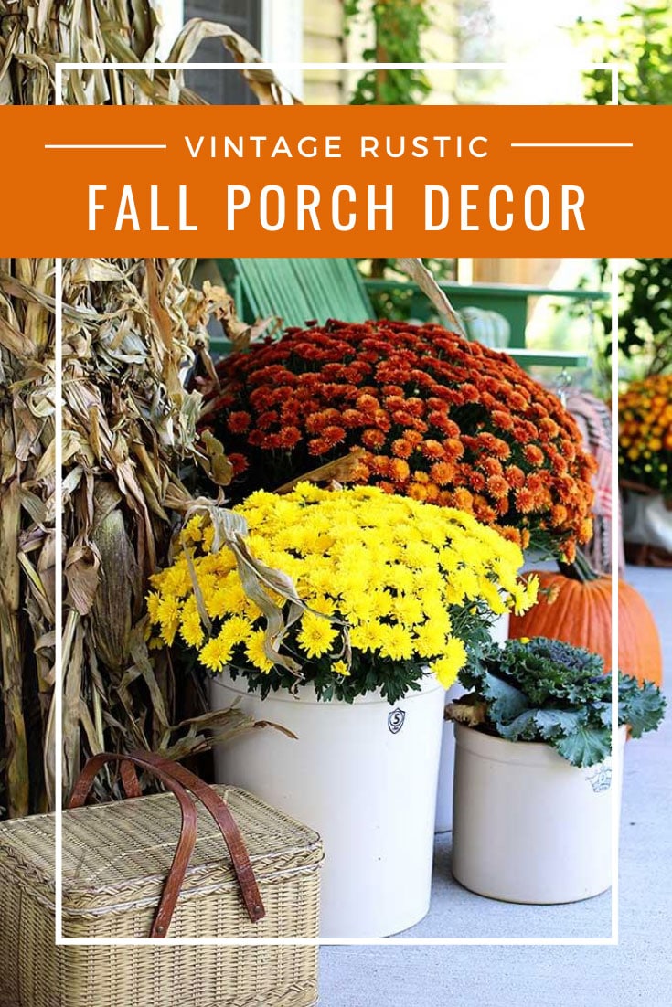 rustic natural fall porch decor