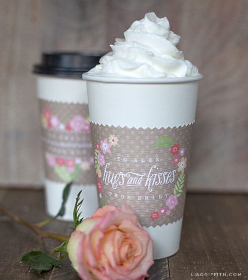 Free Printable Valentine Coffee Cup Sleeves