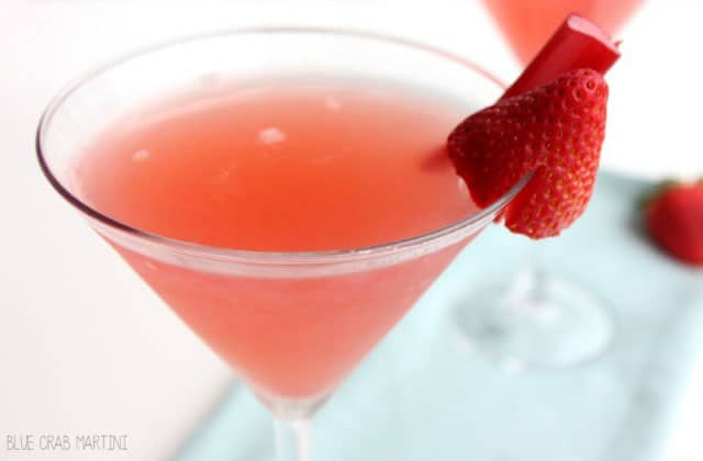 Strawberry rhubarb cosmopolitan