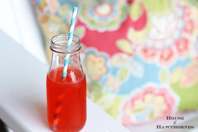 Starbucks chilled Mocha Frappuccino bottle turned into cool lemonade glass