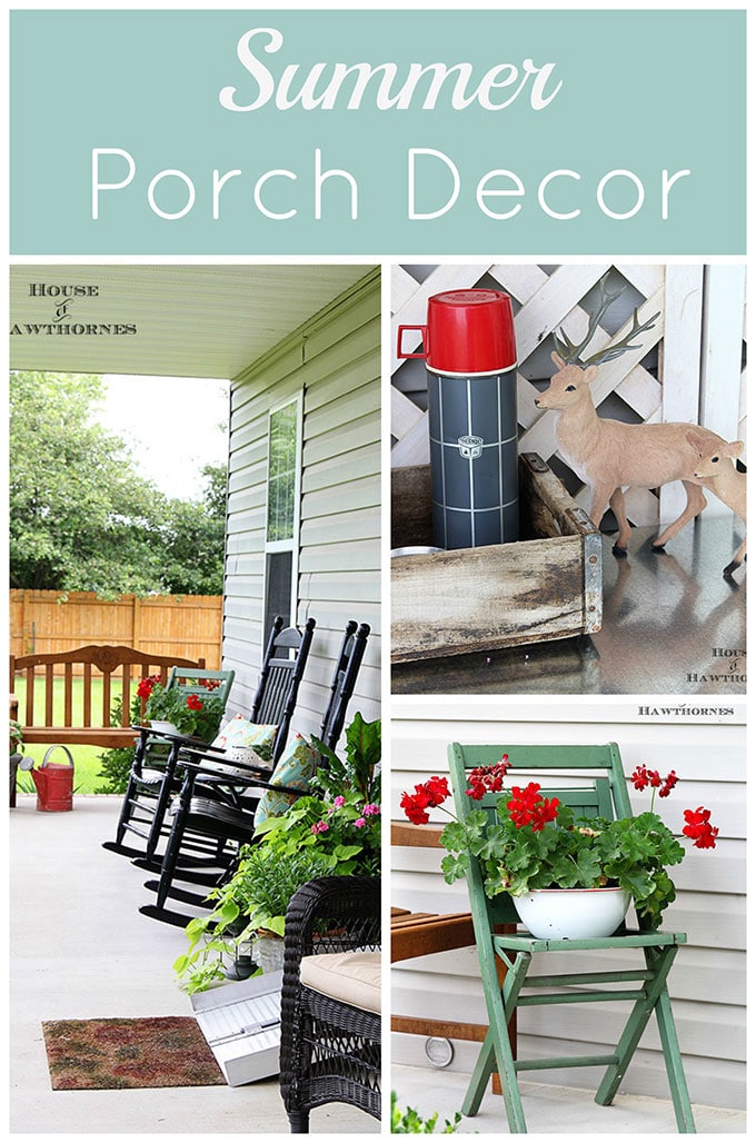 Summer back porch decorating ideas with an eclectic style. Easy DIY and decor inspiration for your porch or patio this summer.