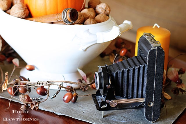 Learn how to make simple Thanksgiving table decor using stuff found at thrift stores or around the house. More personality than a store bought centerpiece!