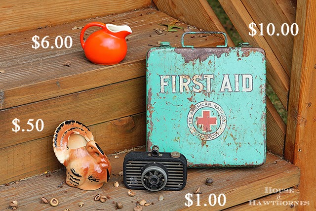 Thrift store haul with vintage Red Cross first aid kit @ houseofhawthornes.com