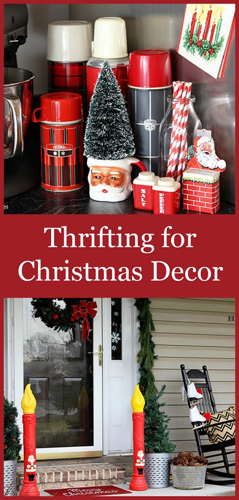 You'd be amazed at what you can find at thrift stores and antique malls for Christmas decor. Save a few bucks . . . upcycle . . . decorate in style. #thrift #thrifting #VintageChristmas #ChristmasDecor #ChristmasDecorations #retrochristmas #retro #vintage 