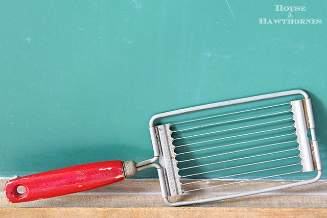 Vintage Ekko tomato slicer along with other vintage yard sale finds at houseofhawthornes.com