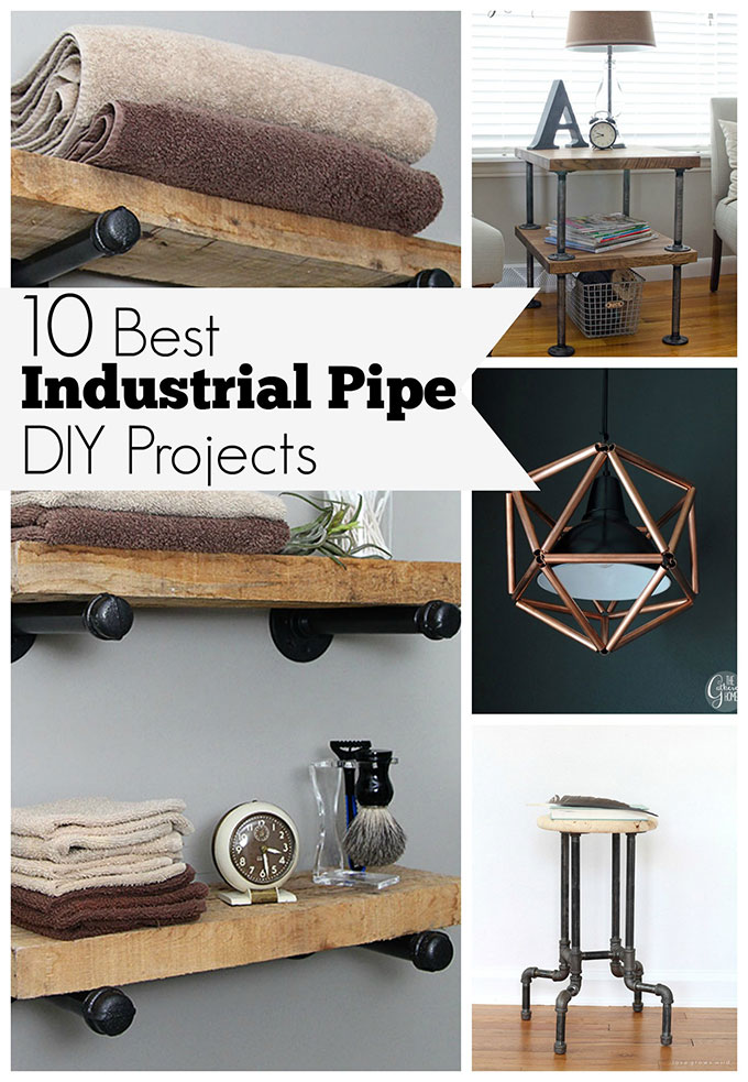 DIY Industrial Pipe Projects are an easy way to add a touch of industrial decor to your home. Here are 10 of the BEST DIY industrial pipe projects for you to try!