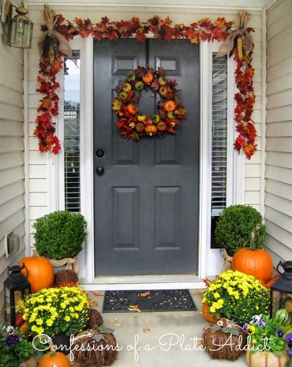 Traditional fall outdoor decorations from Confessions Of A Plate Addict