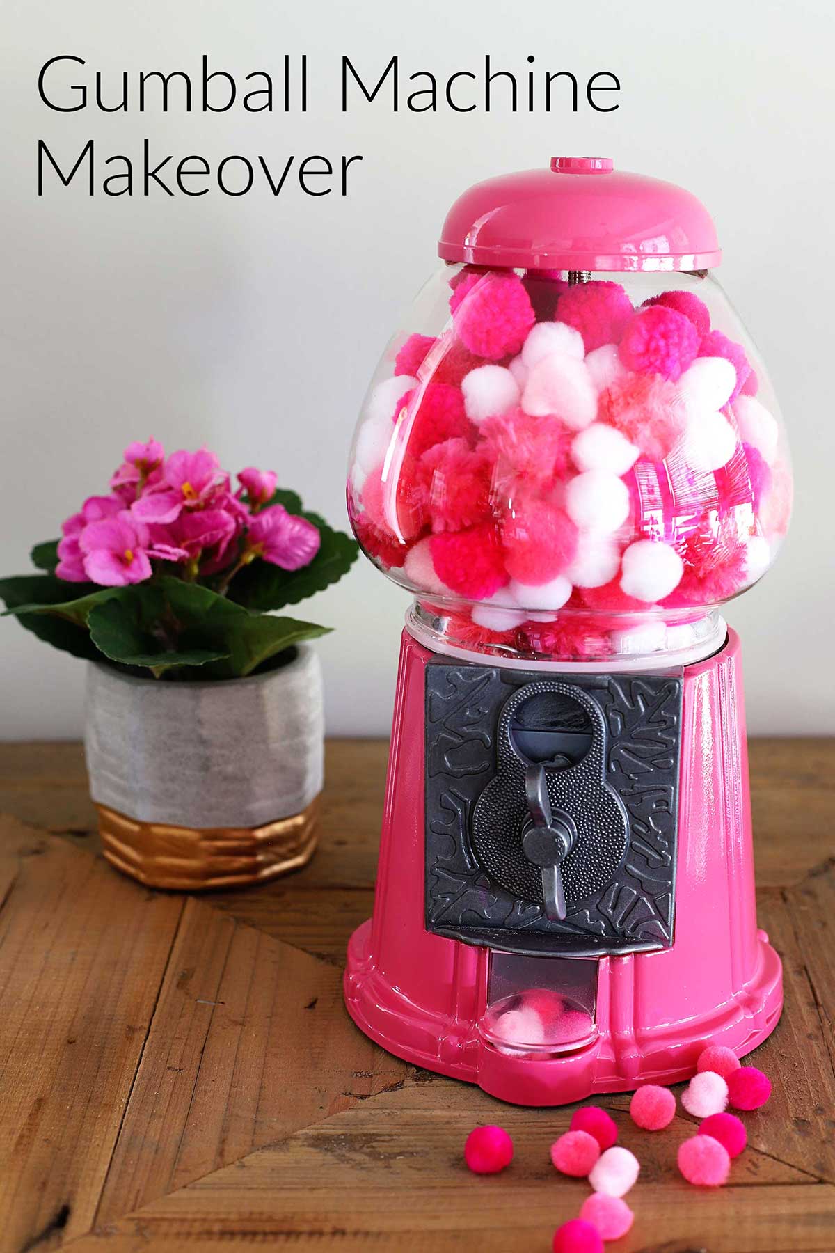 Simple way to upcycle a gumball machine into CUTE and COLORFUL home decor. And these gumball machines can commonly be found at thrift stores! 