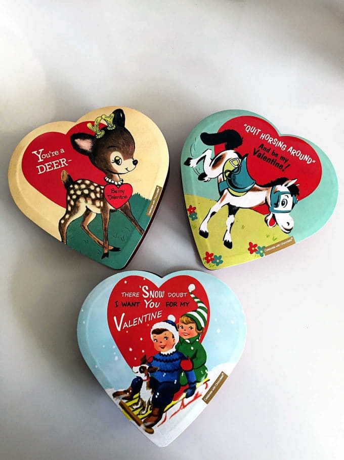 Vintage inspired Valentine's Day chocolate boxes