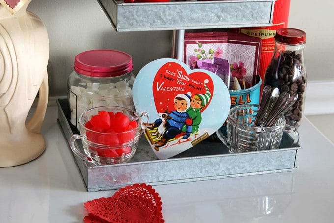 How to make a Valentines Day Hot Chocolate Bar for your sweetheart. A quick and easy way to warm up their heart!