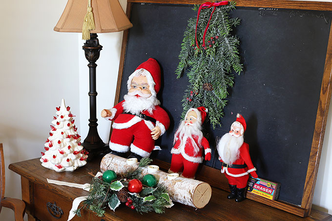 Collection of vintage Santa dolls