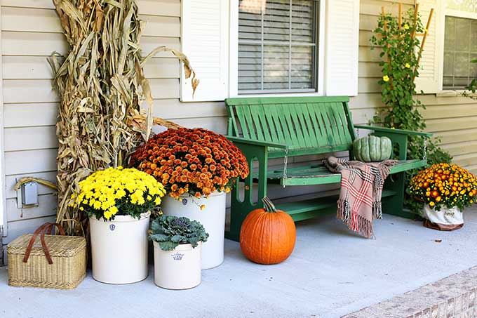 vintage fall porch decor