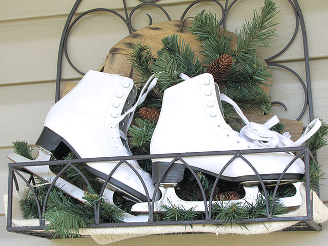 White women's ice skates. 