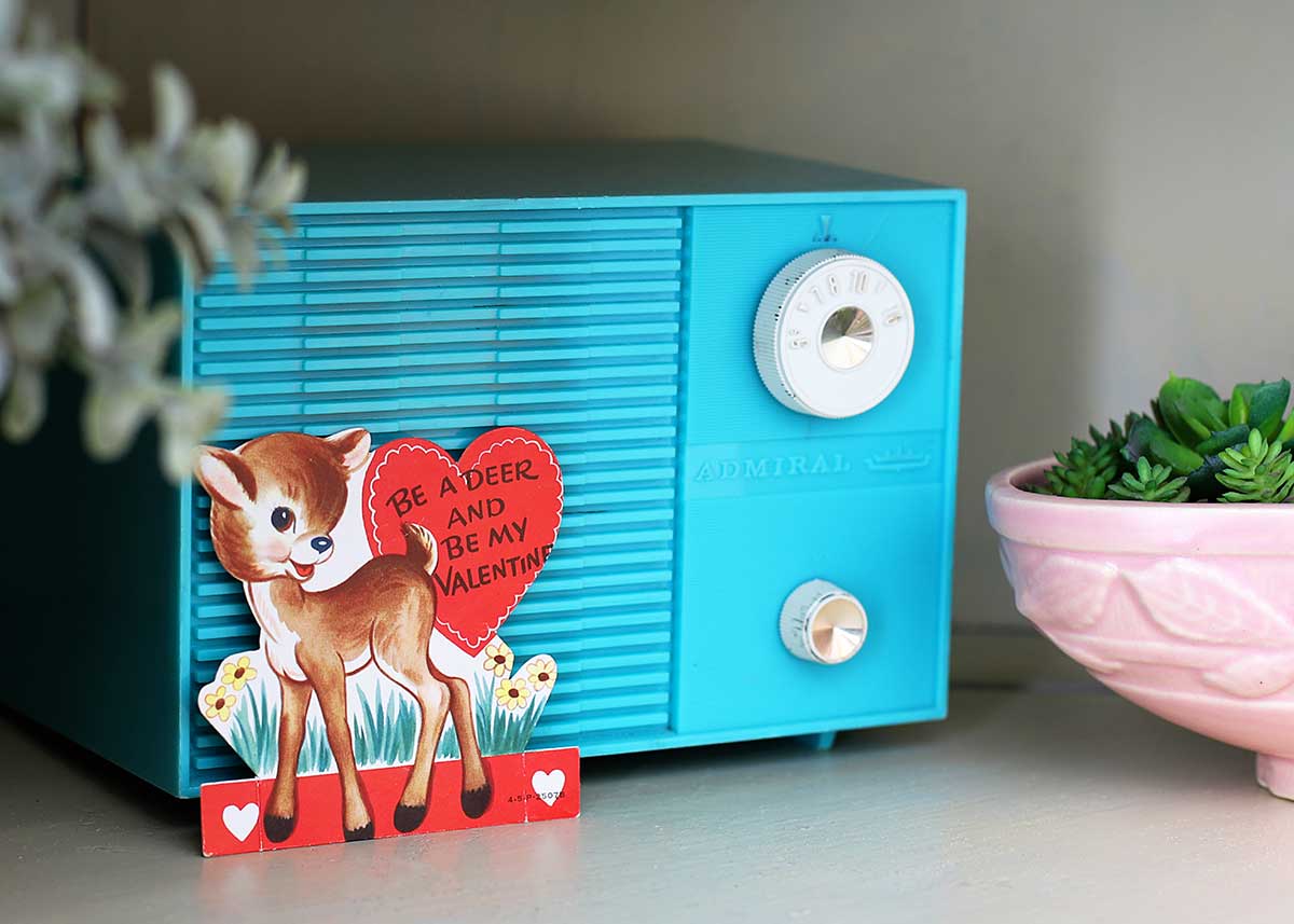 vintage turquoise Admiral radio