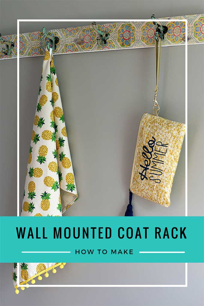 Easy to follow instructions for making your own wall mounted coat rack with hooks! Also included are instructions for the Mod Podge napkin on wood technique which is great for a boho style coat rack! 