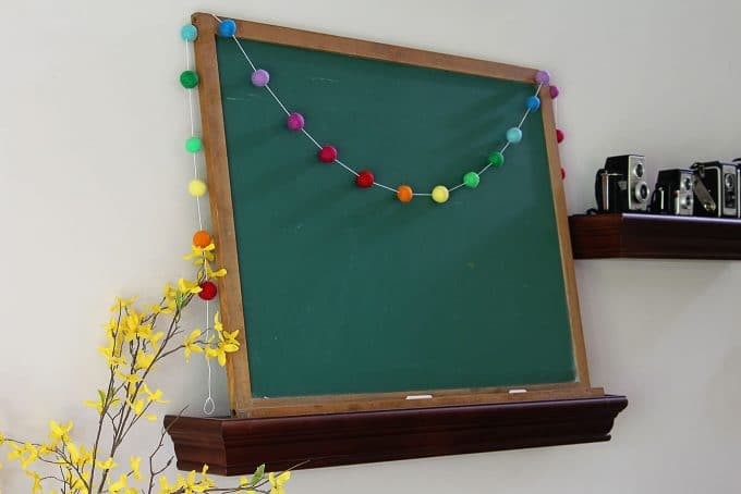 Felted wool balls used as garland